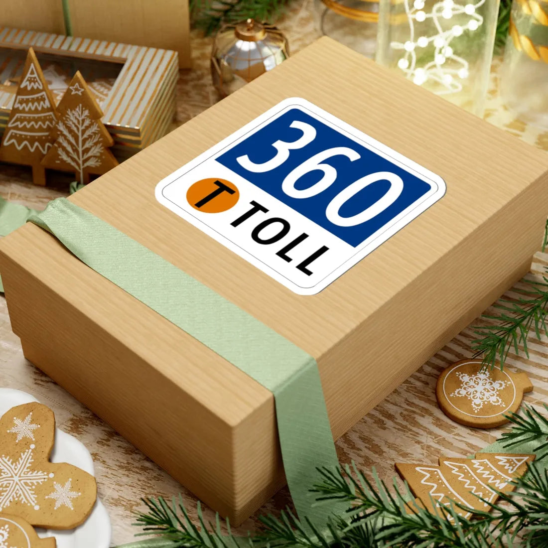 Toll Texas 360 Tollway (Texas) (Road Sign) STICKER Vinyl Kiss-Cut Decal - The Sticker Space