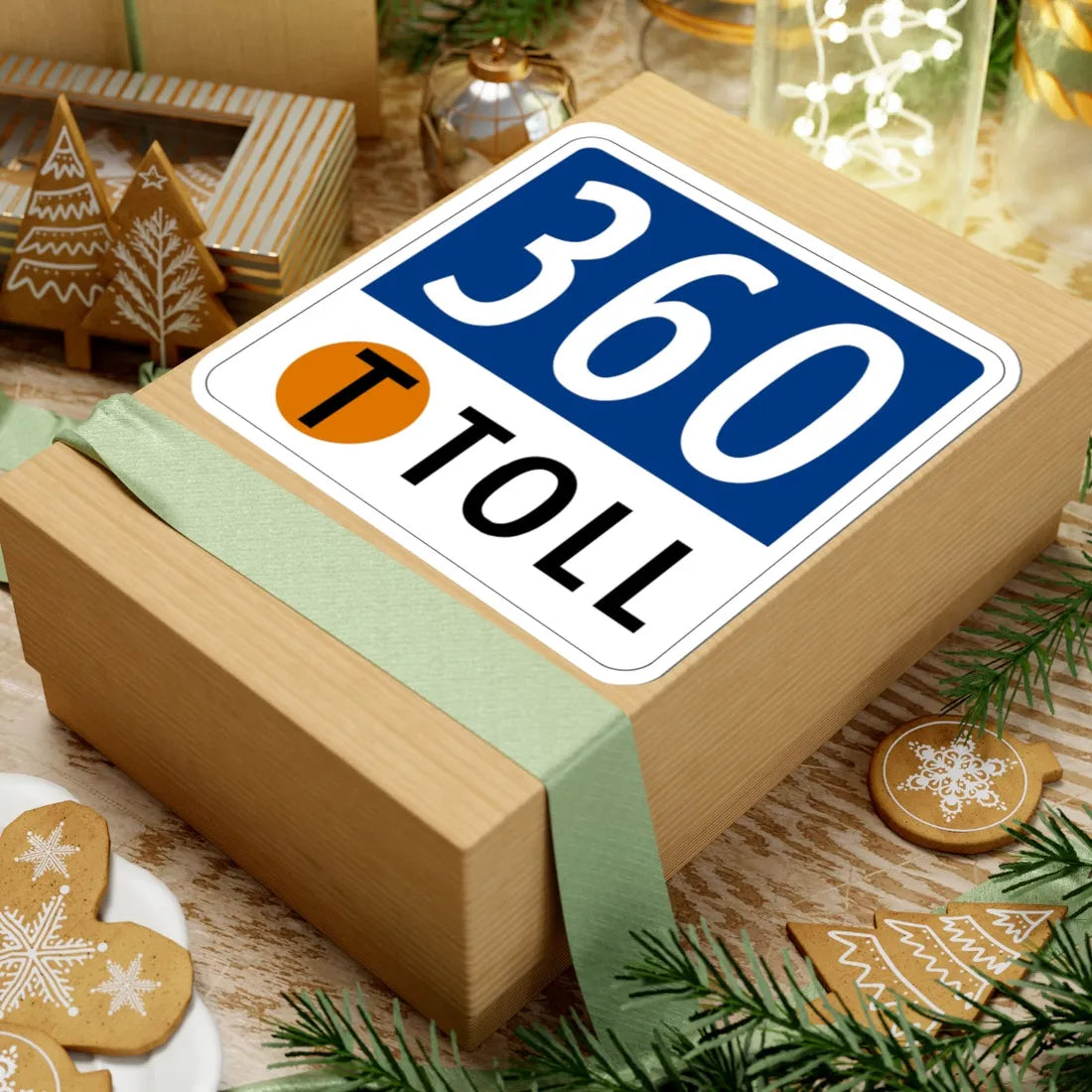 Toll Texas 360 Tollway (Texas) (Road Sign) STICKER Vinyl Kiss-Cut Decal - The Sticker Space