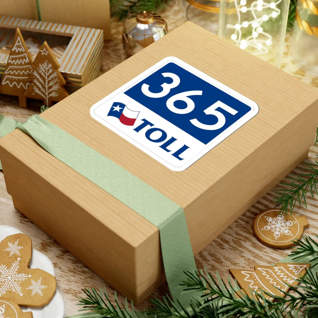 Toll Texas 365 new (Texas) (Road Sign) STICKER Vinyl Kiss-Cut Decal - The Sticker Space