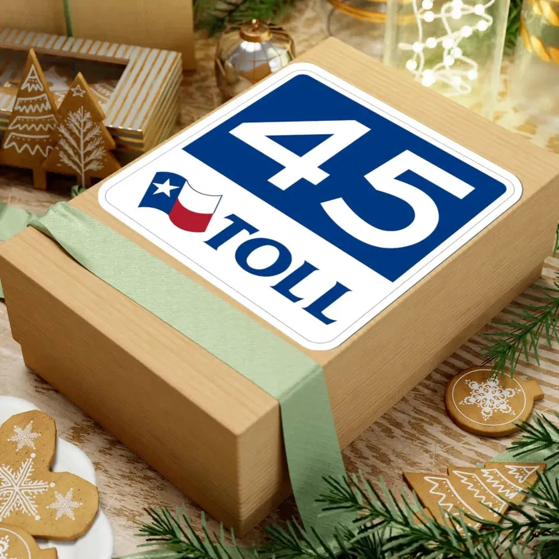 Toll Texas 45 new (Texas) (Road Sign) STICKER Vinyl Kiss-Cut Decal - The Sticker Space