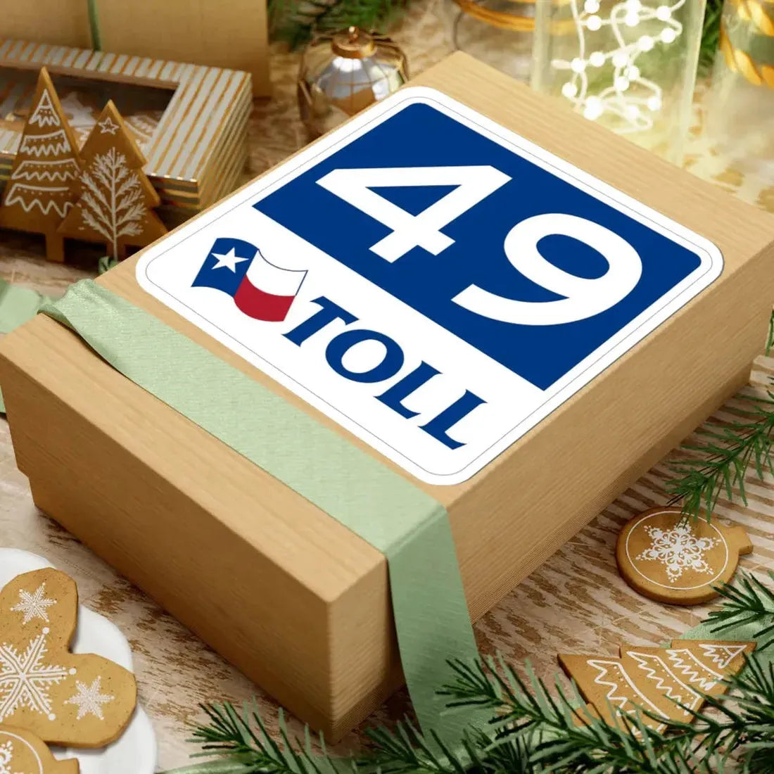 Toll Texas 49 new (Texas) (Road Sign) STICKER Vinyl Kiss-Cut Decal - The Sticker Space