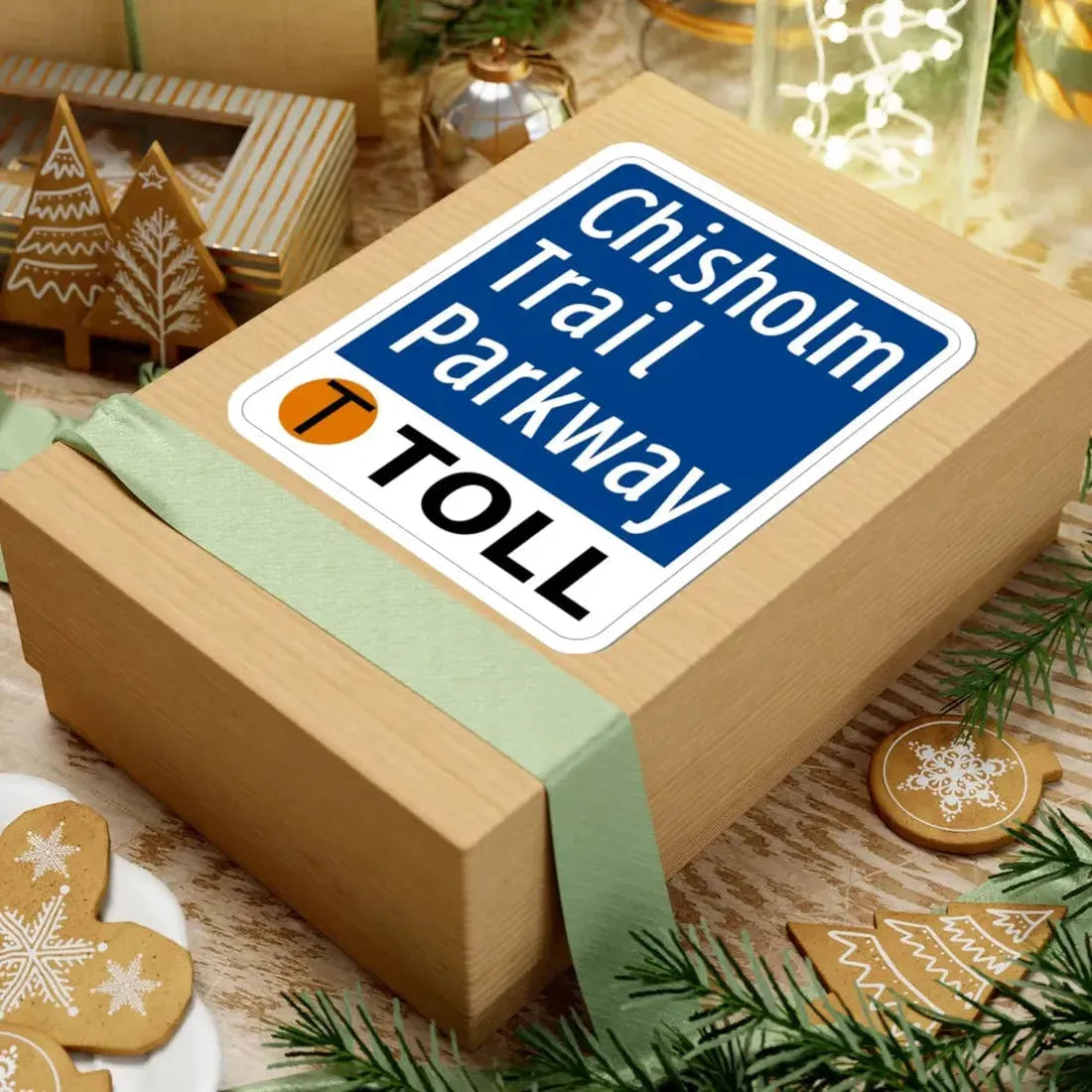 Toll Texas Chisholm Trail Parkway (Texas) (Road Sign) STICKER Vinyl Kiss-Cut Decal - The Sticker Space