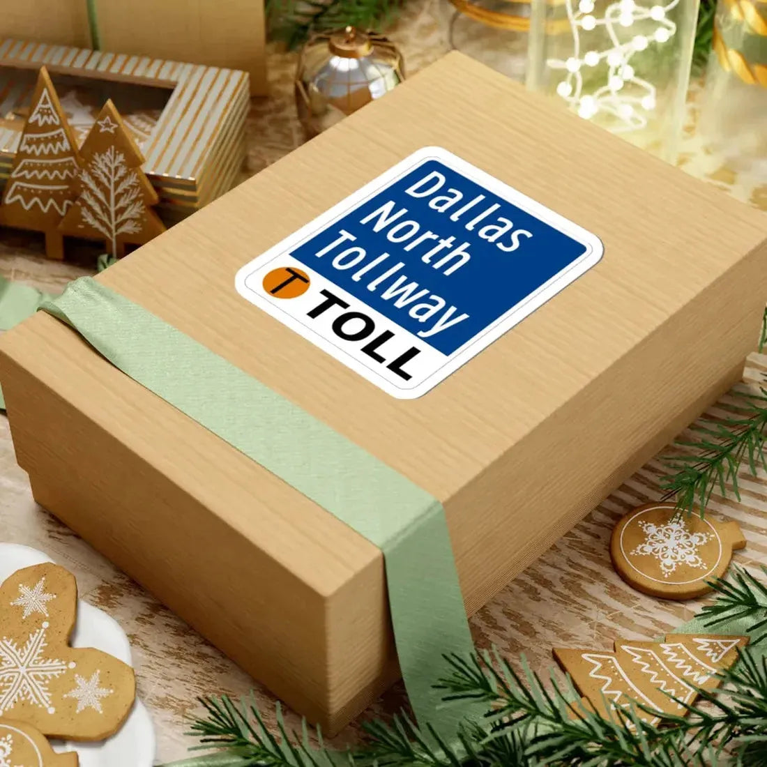 Toll Texas Dallas North Tollway (Texas) (Road Sign) STICKER Vinyl Kiss-Cut Decal - The Sticker Space