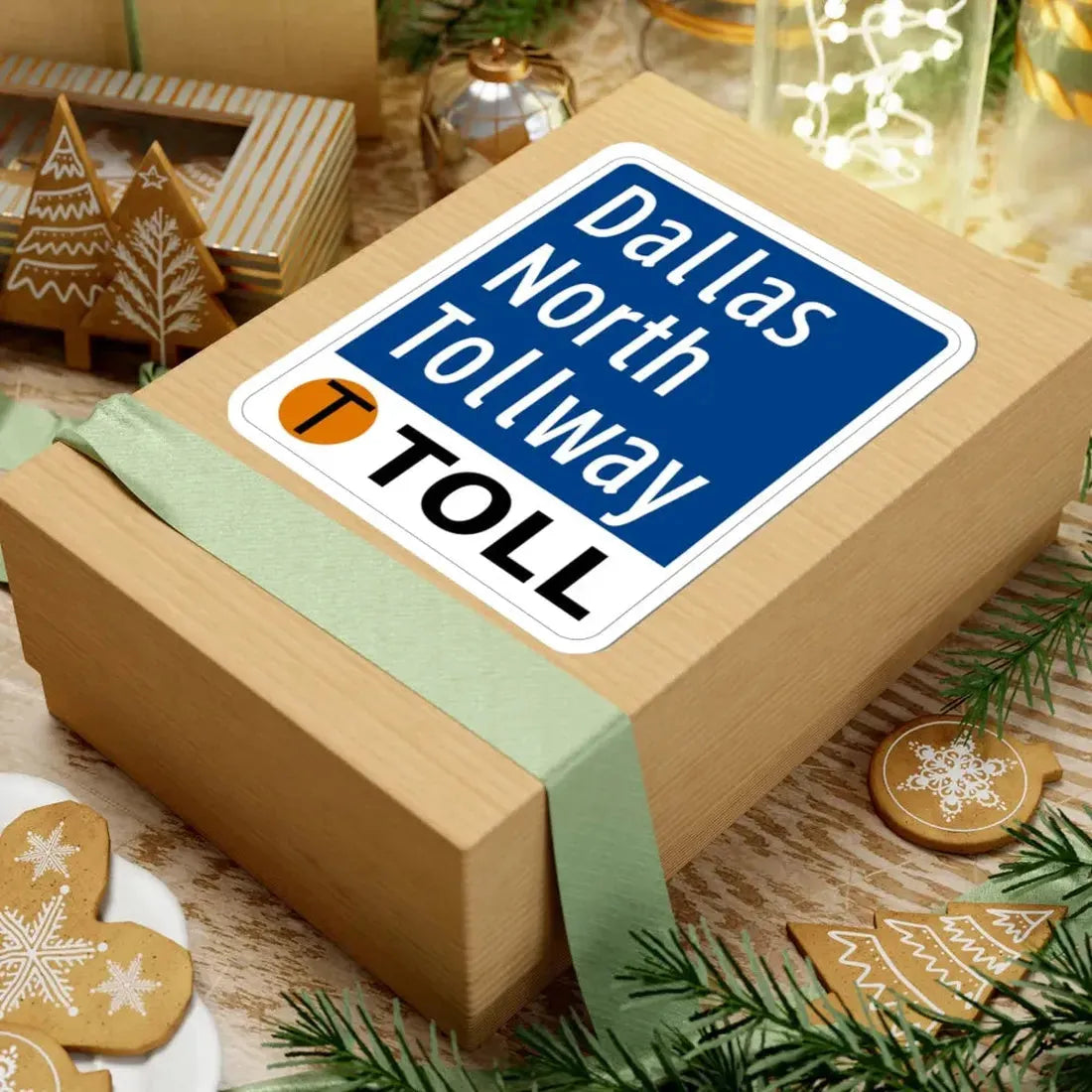 Toll Texas Dallas North Tollway (Texas) (Road Sign) STICKER Vinyl Kiss-Cut Decal - The Sticker Space