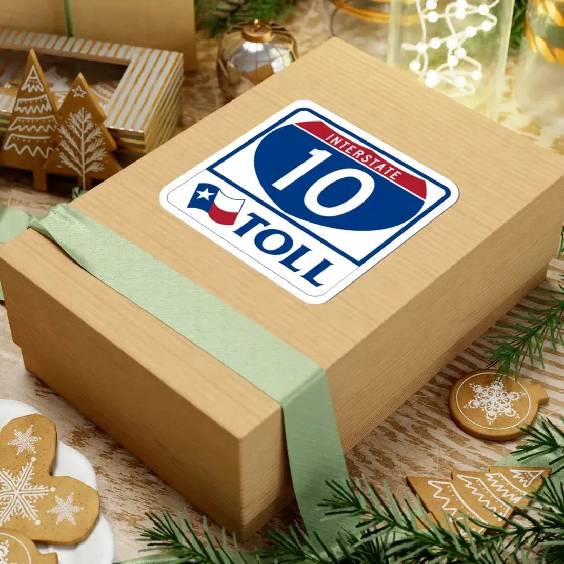 Toll Texas Interstate Highway 10 (Texas) (Road Sign) STICKER Vinyl Kiss-Cut Decal - The Sticker Space