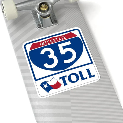 Toll Texas Interstate Highway 35 (Texas) (Road Sign) STICKER Vinyl Kiss-Cut Decal - The Sticker Space