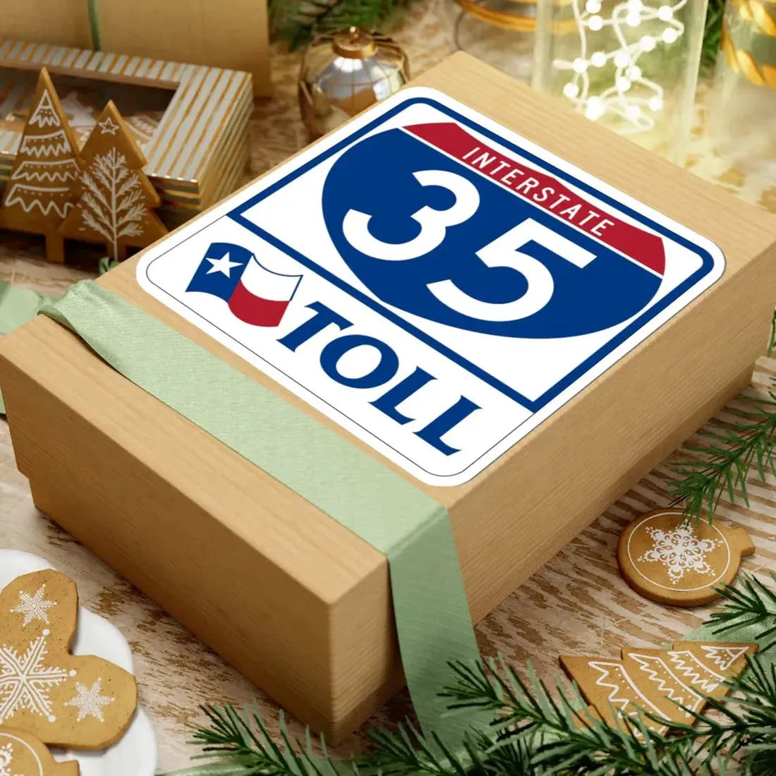 Toll Texas Interstate Highway 35 (Texas) (Road Sign) STICKER Vinyl Kiss-Cut Decal - The Sticker Space