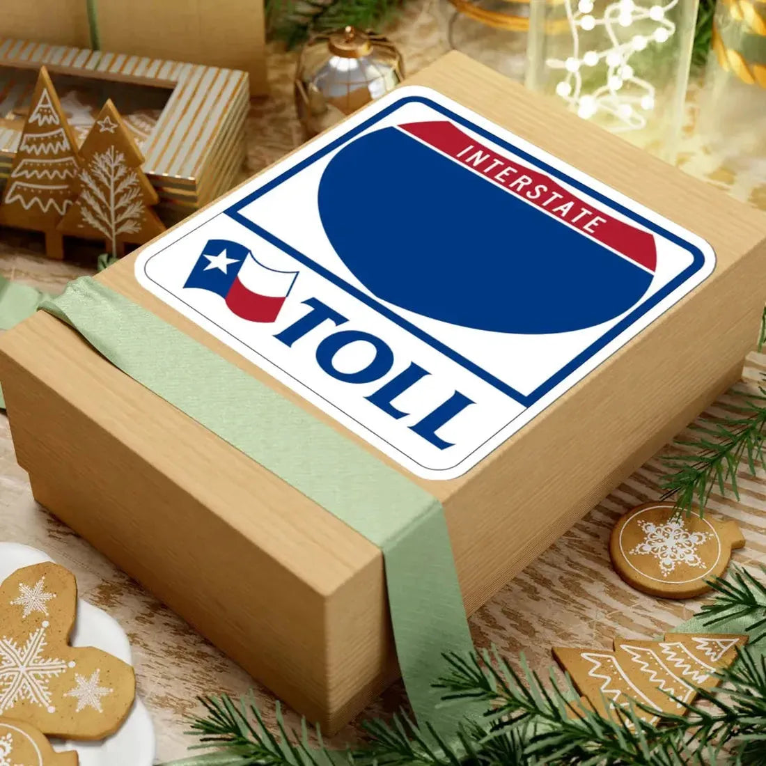 Toll Texas Interstate Highway blank (Texas) (Road Sign) STICKER Vinyl Kiss-Cut Decal - The Sticker Space