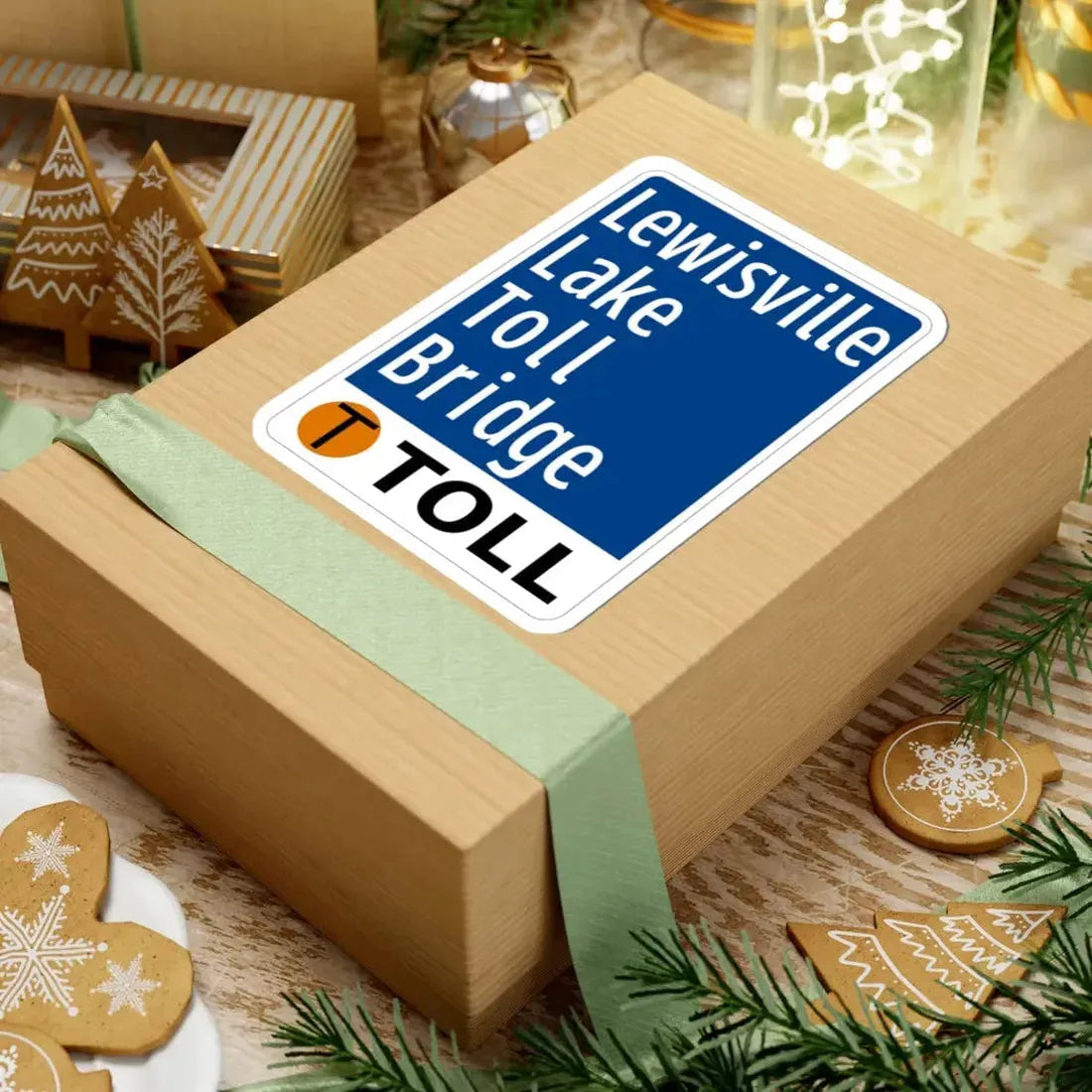 Toll Texas Lewisville Lake Toll Bridge (Texas) (Road Sign) STICKER Vinyl Kiss-Cut Decal - The Sticker Space