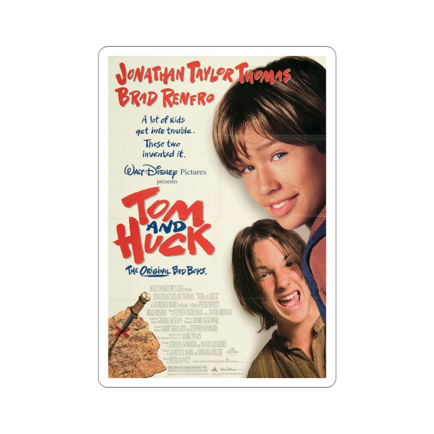 Tom And Huck 1995 Movie Poster STICKER Vinyl Die-Cut Decal-3 Inch-The Sticker Space