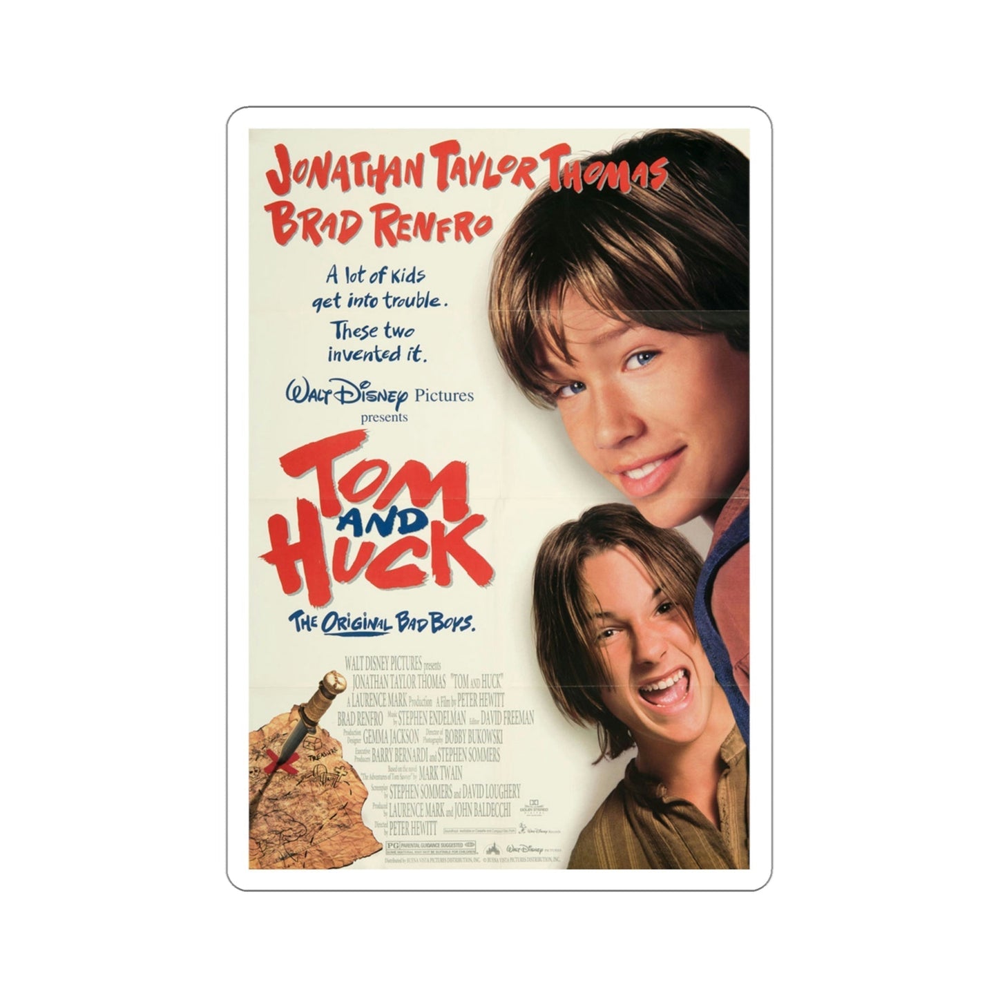 Tom And Huck 1995 Movie Poster STICKER Vinyl Die-Cut Decal-4 Inch-The Sticker Space