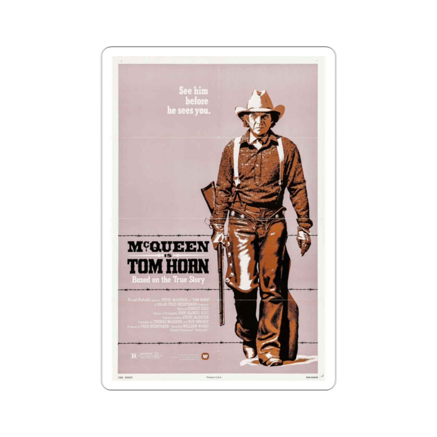 Tom Horn 1980 Movie Poster STICKER Vinyl Die-Cut Decal-2 Inch-The Sticker Space