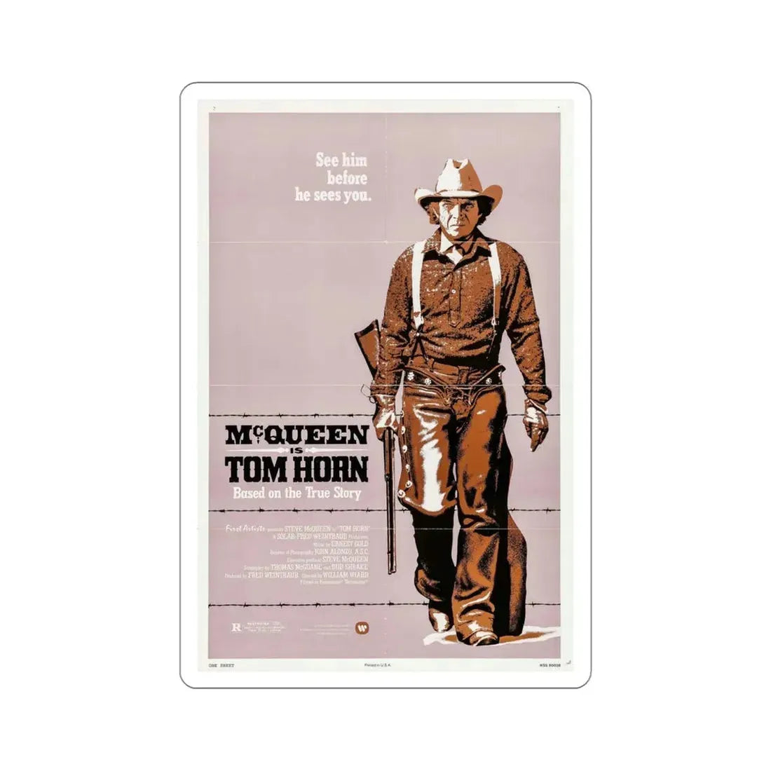 Tom Horn 1980 Movie Poster STICKER Vinyl Die-Cut Decal 5 Inch - The Sticker Space