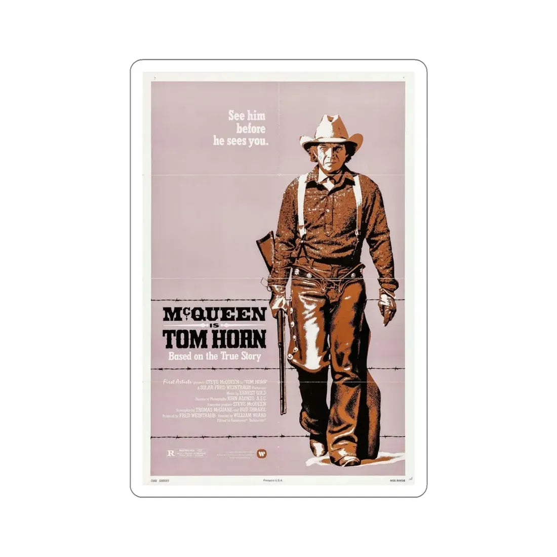 Tom Horn 1980 Movie Poster STICKER Vinyl Die-Cut Decal 6 Inch - The Sticker Space