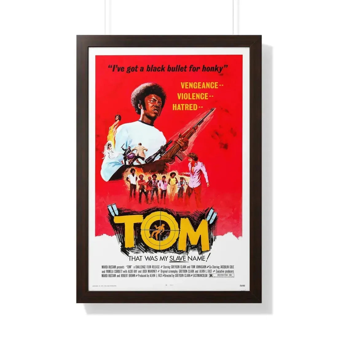 TOM (THE BAD BUNCH) 1973 - Framed Movie Poster 20" x 30" Walnut - The Sticker Space
