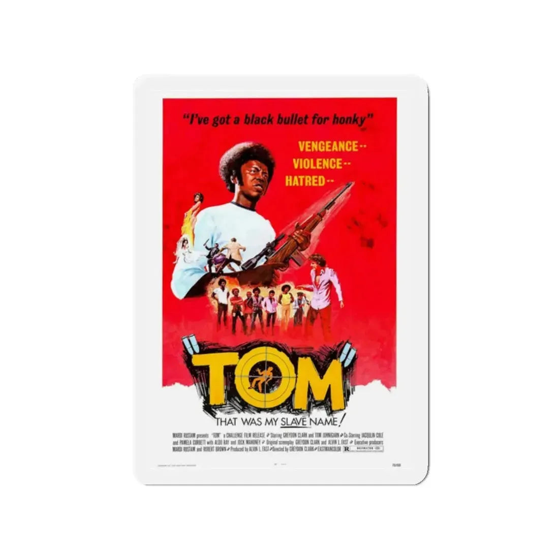 TOM (THE BAD BUNCH) 1973 Movie Poster - Refrigerator Magnet 2 Inch - The Sticker Space