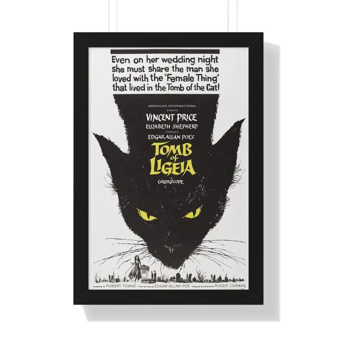 TOMB OF LIGEIA 1964 - Framed Movie Poster 16″ x 24″ Black - The Sticker Space