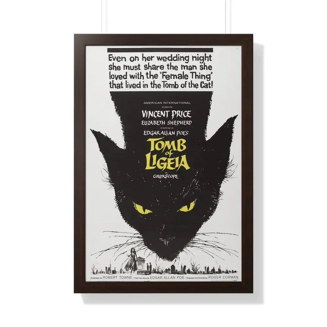 TOMB OF LIGEIA 1964 - Framed Movie Poster 20" x 30" Walnut - The Sticker Space