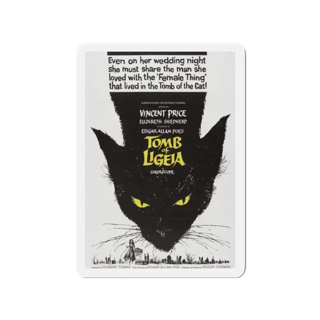TOMB OF LIGEIA 1964 Movie Poster - Refrigerator Magnet 2 Inch - The Sticker Space
