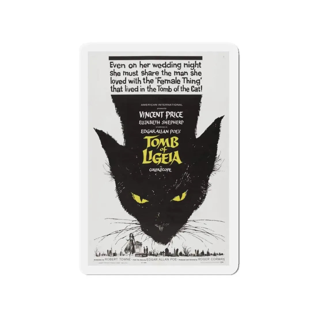 TOMB OF LIGEIA 1964 Movie Poster - Refrigerator Magnet 3 Inch - The Sticker Space