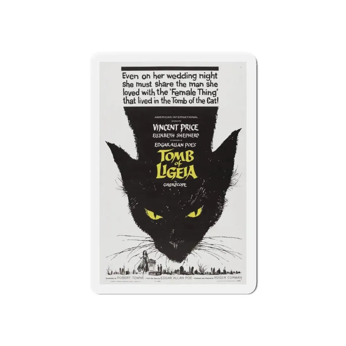 TOMB OF LIGEIA 1964 Movie Poster - Refrigerator Magnet 6 Inch - The Sticker Space