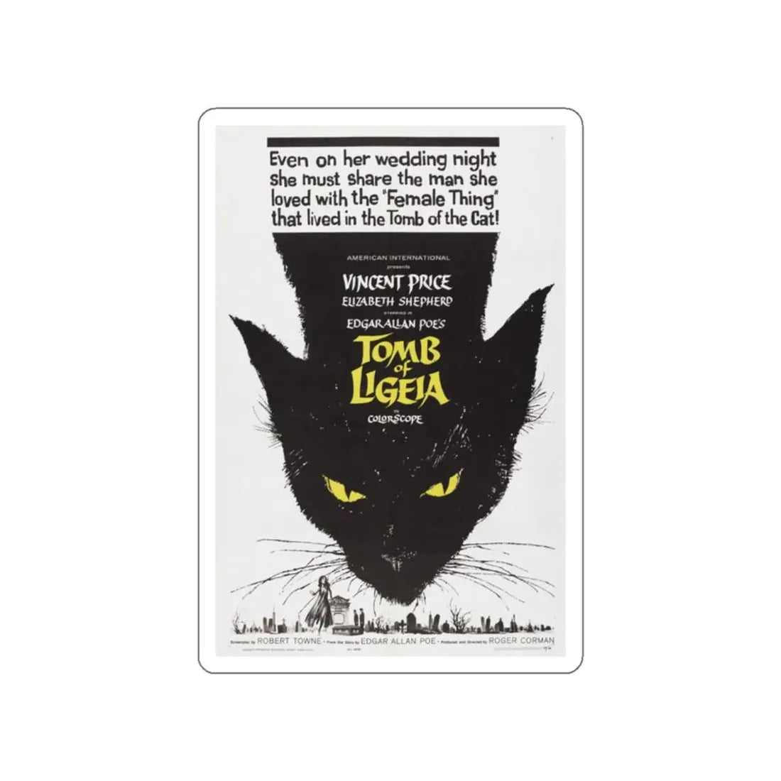 TOMB OF LIGEIA 1964 Movie Poster STICKER Vinyl Die-Cut Decal 2 Inch - The Sticker Space