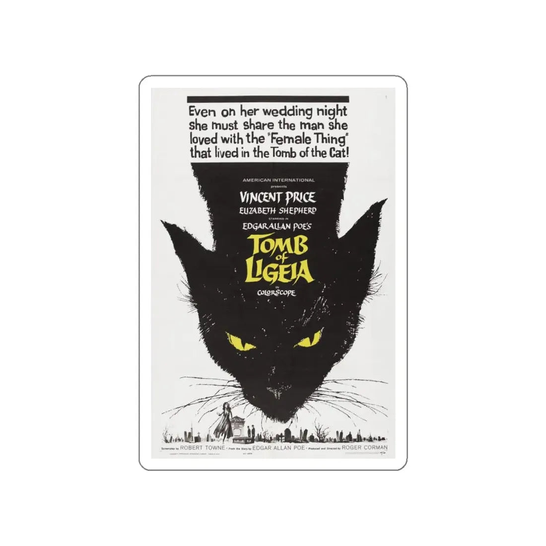 TOMB OF LIGEIA 1964 Movie Poster STICKER Vinyl Die-Cut Decal 4 Inch - The Sticker Space