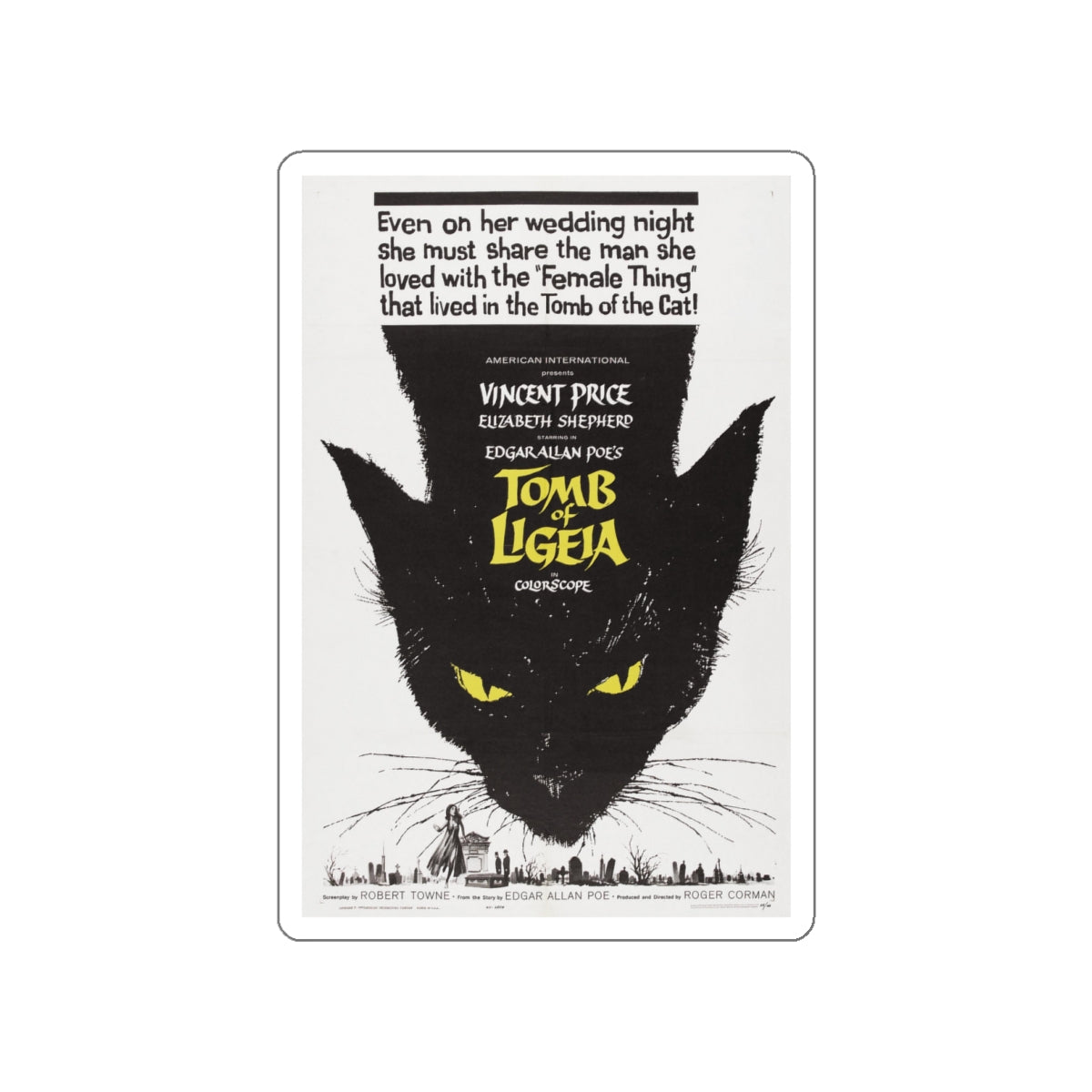 TOMB OF LIGEIA 1964 Movie Poster STICKER Vinyl Die-Cut Decal-White-The Sticker Space