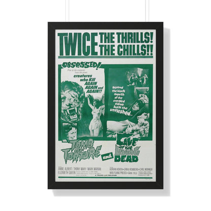 TOMB OF TORTURE + CAVE OF THE LIVING DEAD 1963 - Framed Movie Poster-20" x 30"-The Sticker Space