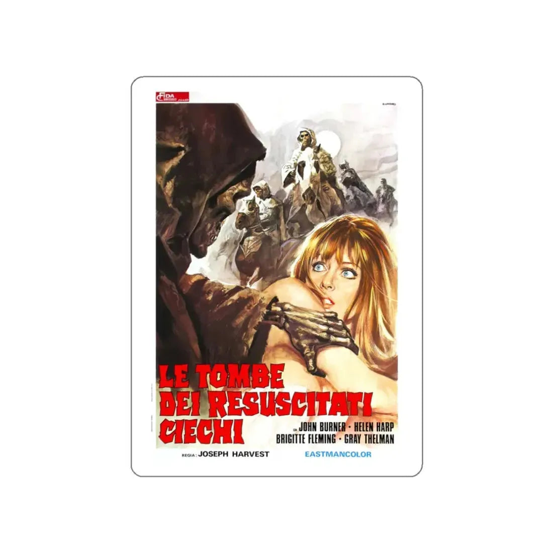 TOMBS OF THE BLIND DEAD (ITALIAN) 1972 Movie Poster STICKER Vinyl Die-Cut Decal 3 Inch - The Sticker Space