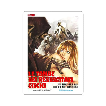 TOMBS OF THE BLIND DEAD (ITALIAN) 1972 Movie Poster - STICKER Vinyl Kiss-Cut Decal 4 Inch White - The Sticker Space
