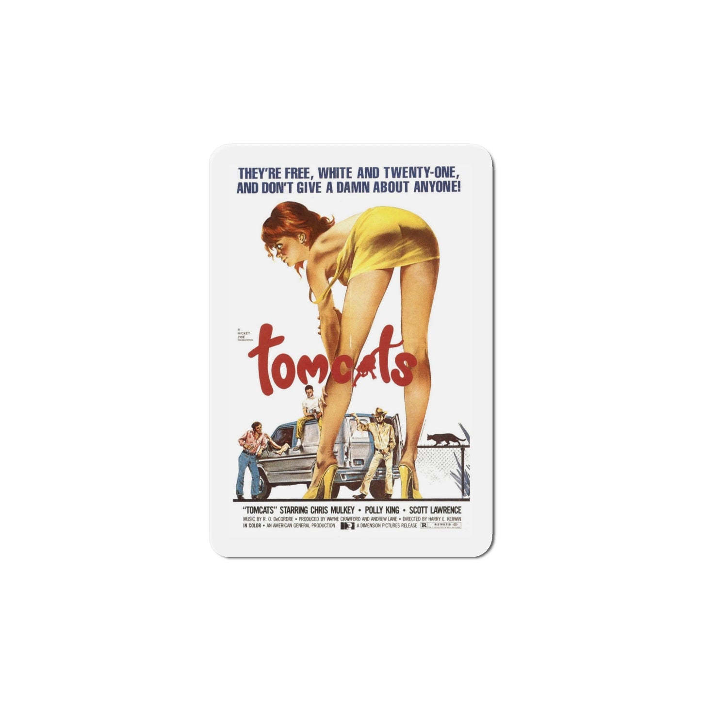 Tomcats aka Deadbeat 1976 Movie Poster Die-Cut Magnet-6 Inch-The Sticker Space