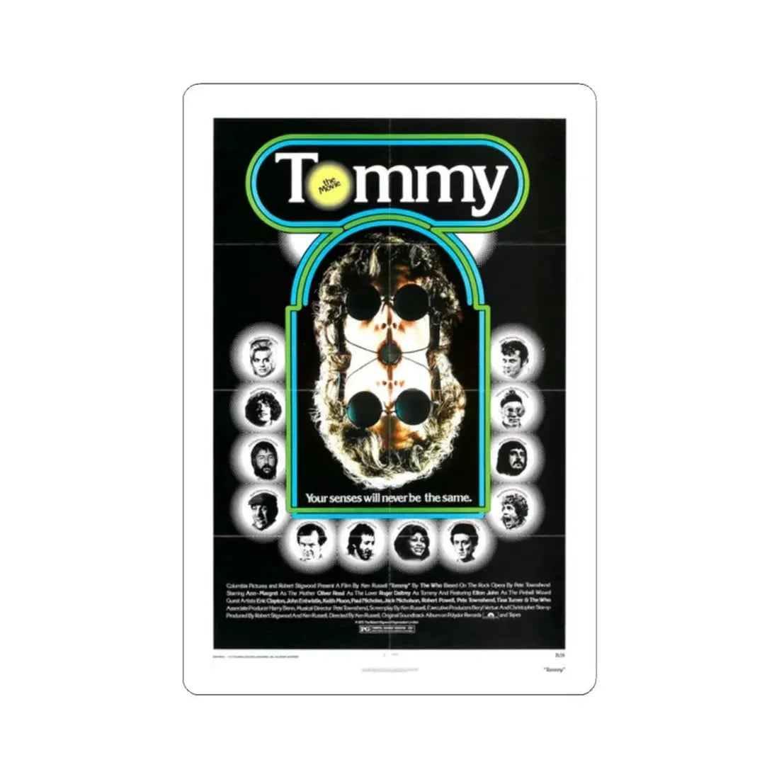 Tommy 1975 Movie Poster - STICKER Vinyl Kiss-Cut Decal 2 Inch White - The Sticker Space