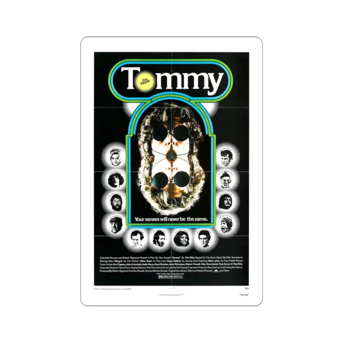 Tommy 1975 Movie Poster - STICKER Vinyl Kiss-Cut Decal 3 Inch White - The Sticker Space
