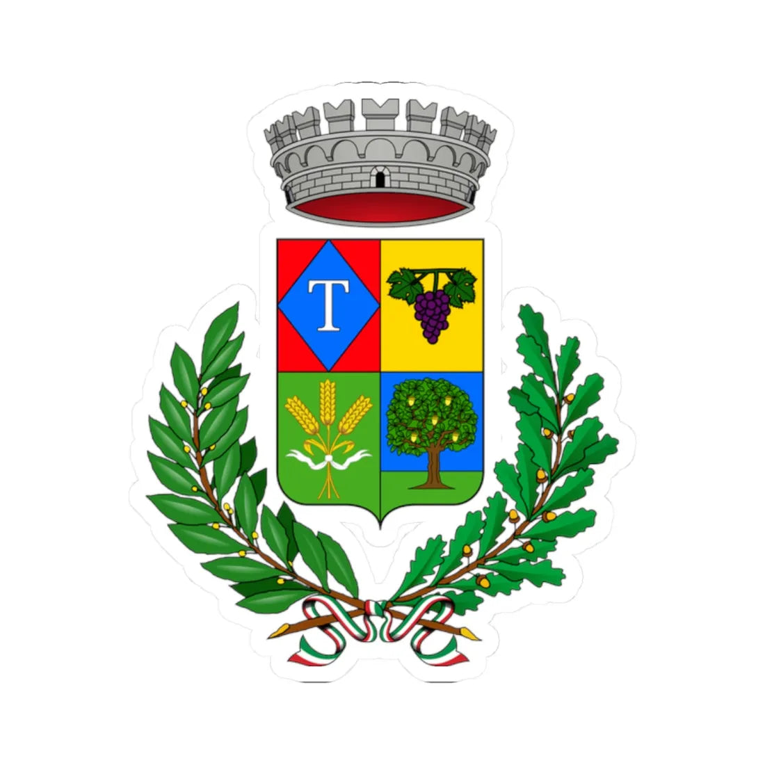 Tonengo-Stemma (Italy) (Coat of Arms) STICKER Vinyl Kiss-Cut Decal 2 Inch White - The Sticker Space