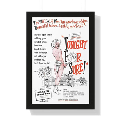 TONIGHT FOR SURE 1962 - Framed Movie Poster 16″ x 24″ Black - The Sticker Space