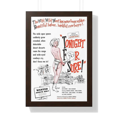 TONIGHT FOR SURE 1962 - Framed Movie Poster 16″ x 24″ Walnut - The Sticker Space