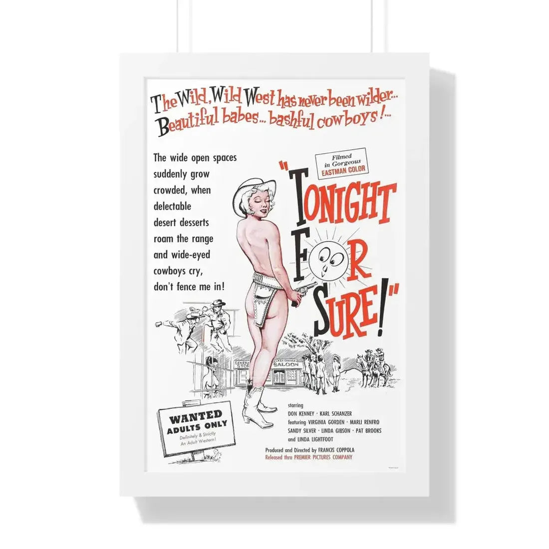 TONIGHT FOR SURE 1962 - Framed Movie Poster 16″ x 24″ White - The Sticker Space