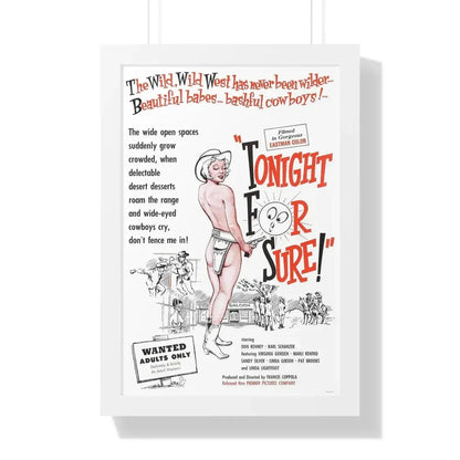 TONIGHT FOR SURE 1962 - Framed Movie Poster 16″ x 24″ White - The Sticker Space