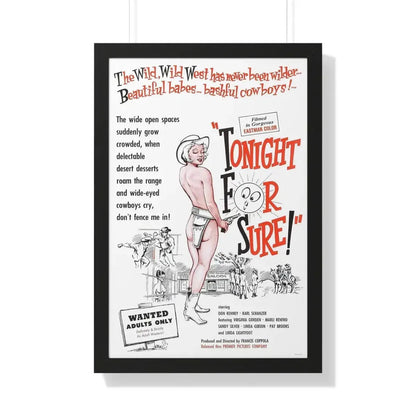 TONIGHT FOR SURE 1962 - Framed Movie Poster 20" x 30" Black - The Sticker Space