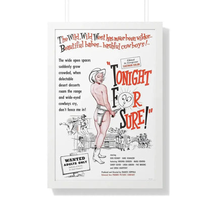 TONIGHT FOR SURE 1962 - Framed Movie Poster 20" x 30" White - The Sticker Space