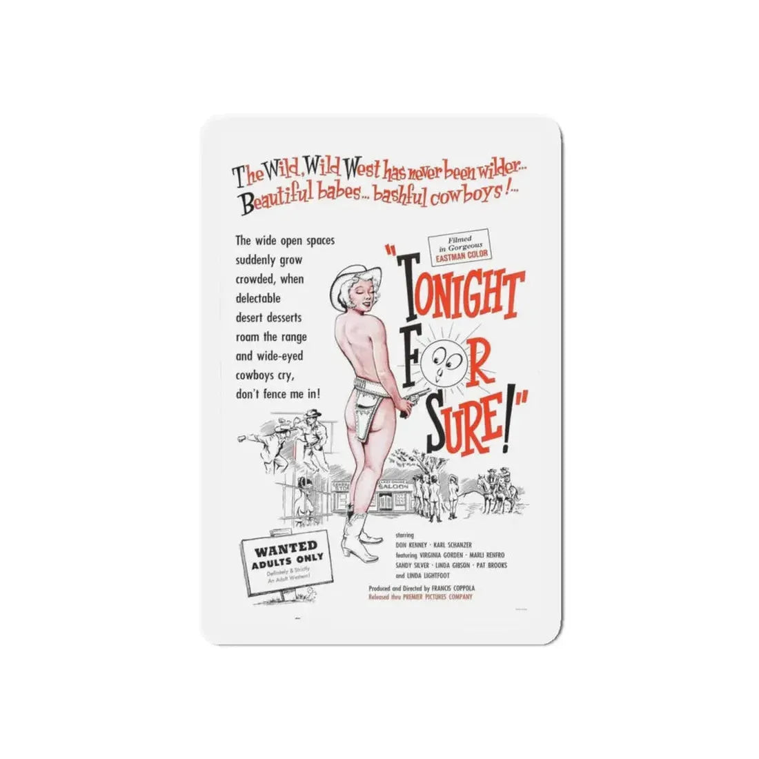 TONIGHT FOR SURE 1962 Movie Poster - Refrigerator Magnet 6 Inch - The Sticker Space