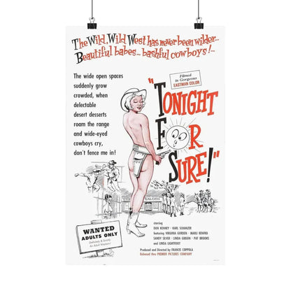 TONIGHT FOR SURE 1962 - Paper Movie Poster 12″ x 18″ Matte - The Sticker Space