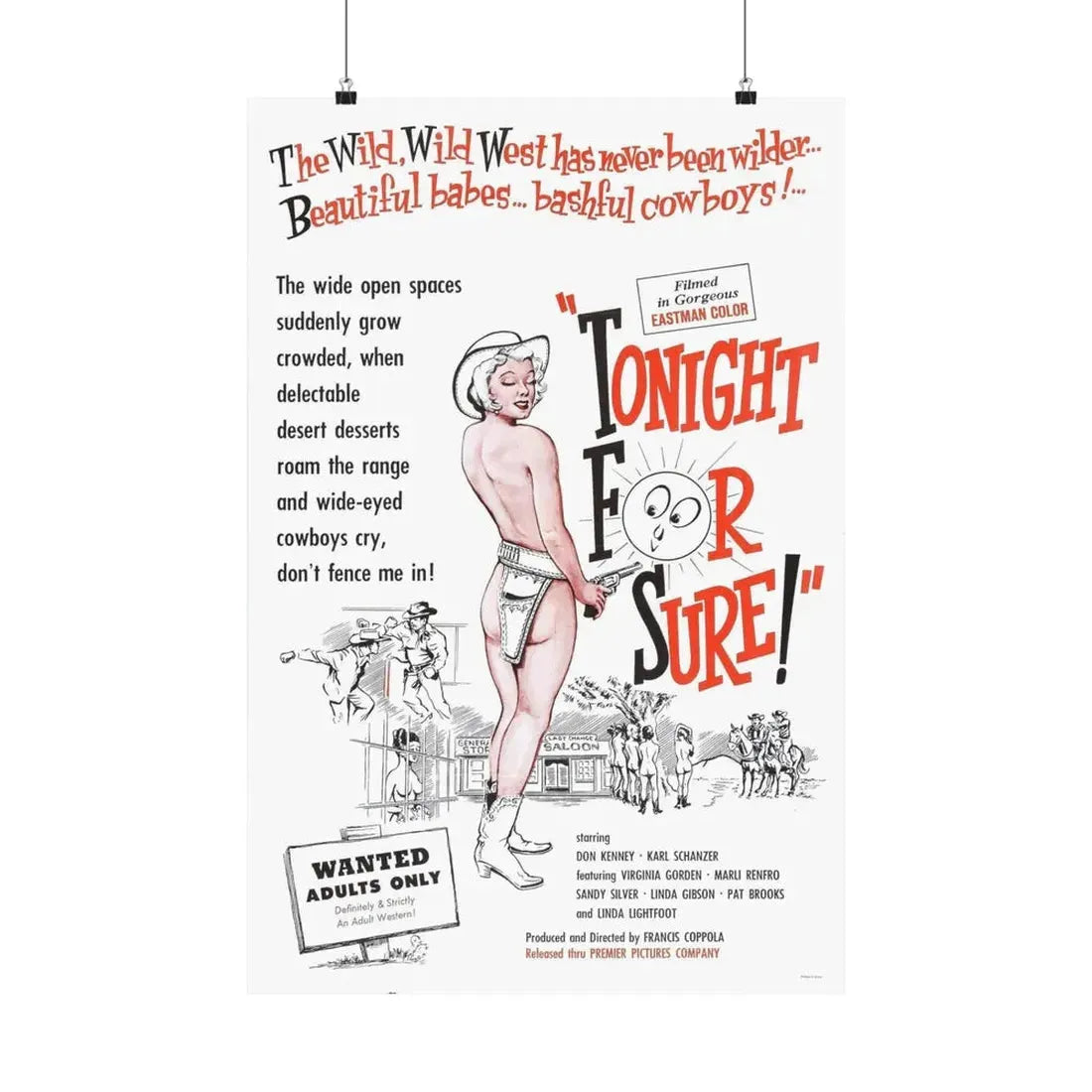 TONIGHT FOR SURE 1962 - Paper Movie Poster 20″ x 30″ Matte - The Sticker Space
