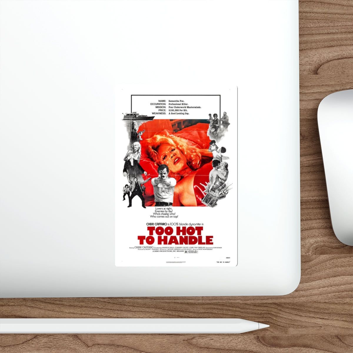 TOO HOT TO HANDLE (2) 1977 Movie Poster STICKER Vinyl Die-Cut Decal-The Sticker Space