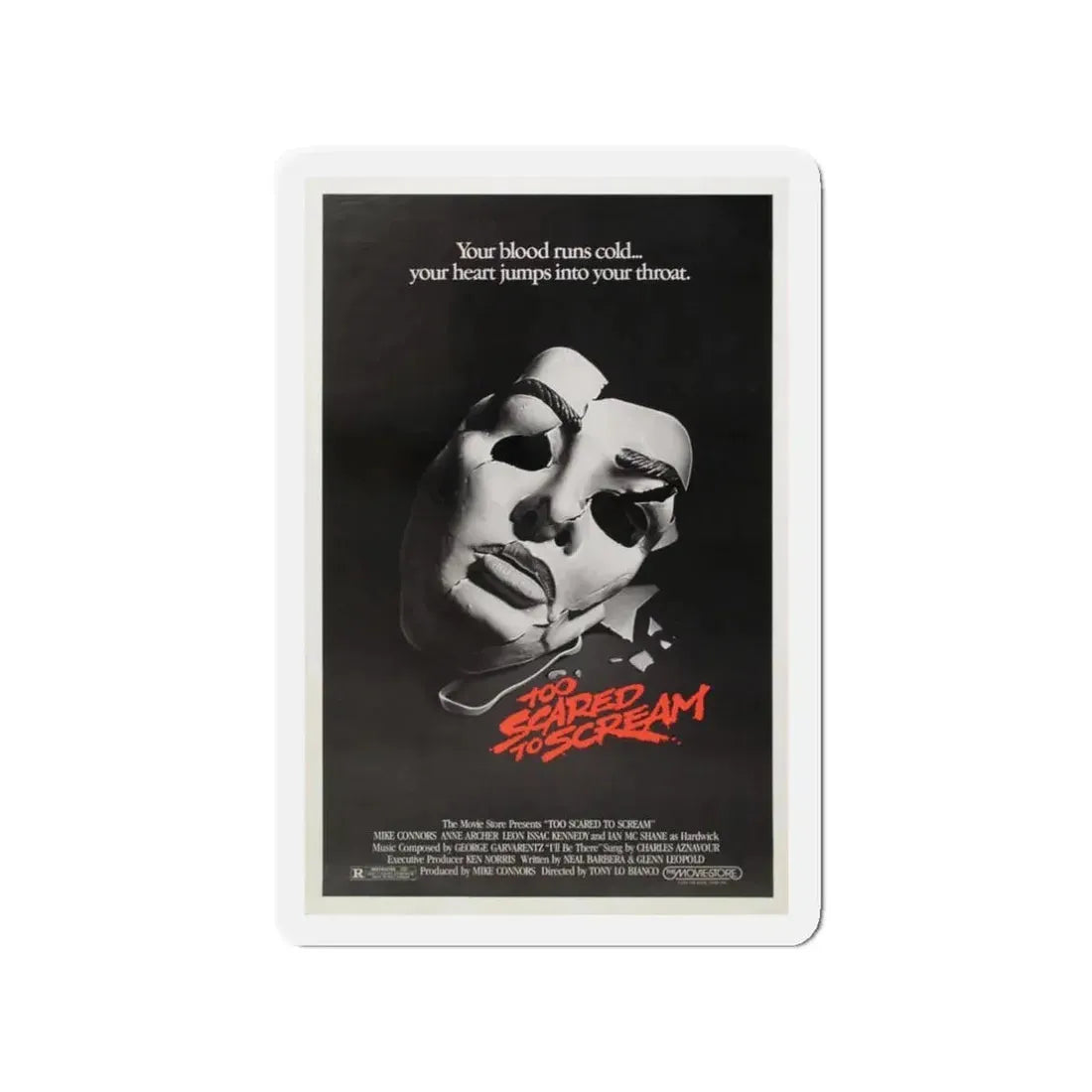 TOO SCARED TO SCREAM 1984 Movie Poster - Refrigerator Magnet 3 Inch - The Sticker Space
