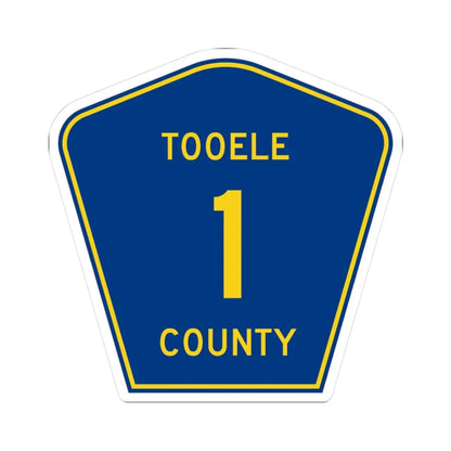Tooele County Route 1 UT (Utah) (Road Sign) STICKER Vinyl Kiss-Cut Decal 3 Inch White - The Sticker Space