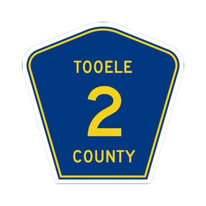 Tooele County Route 2 UT (Utah) (Road Sign) STICKER Vinyl Kiss-Cut Decal 3 Inch White - The Sticker Space