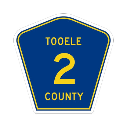 Tooele County Route 2 UT (Utah) (Road Sign) STICKER Vinyl Kiss-Cut Decal 4 Inch White - The Sticker Space