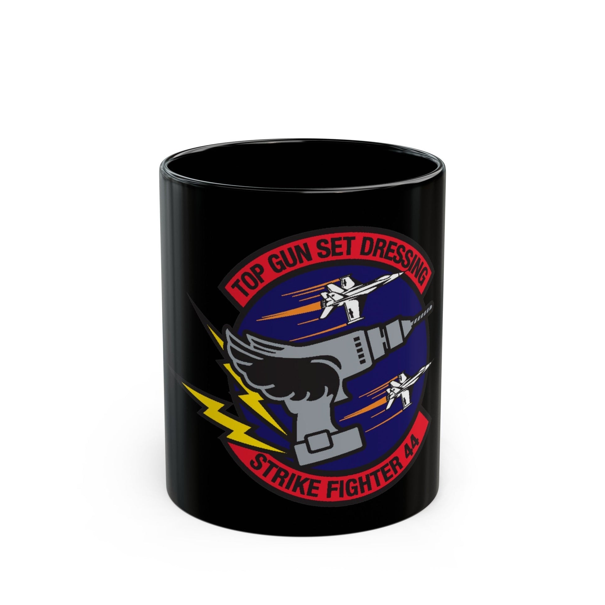 Top Gun Strike Fiighter 44 (U.S. Navy) Black Coffee Mug-11oz-The Sticker Space